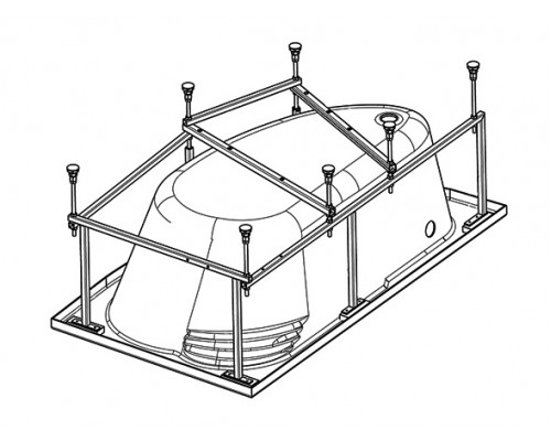 1.WH11.2.431 МАЙОРКА монтажный комплект 150х90 для левосторонней и правосторонней ассим. ванн 1.WH11.2.431