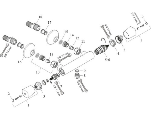 Смеситель для душа термостатический Hansgrohe Ecostat Universal 13122000