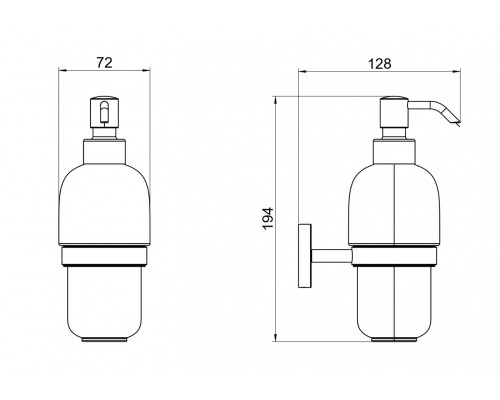 AQ4605BGM БЕТТА дозатор, оружейная сталь (шлиф. черный хром) AQ4605BGM