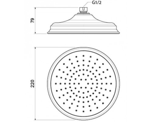 AQ2088CR КЛАССИК верхний душ 220 мм AQ2088CR