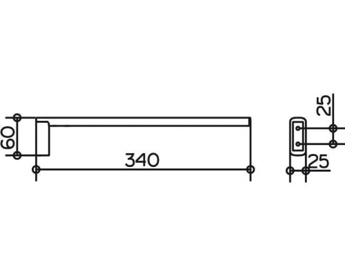 11522010000 EDITION 400 Полотенцедержатель 340 мм, одинарный, неповоротный, хром 11522010000