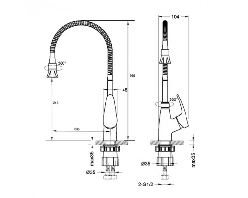 LM0413CLINARAСмеситель для кухни, с гибким изливом и 2х-функциональным аэратором, хром LM0413C