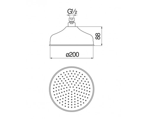 AD139/12GDP верхний душ 20 см. золото AD139/12GDP