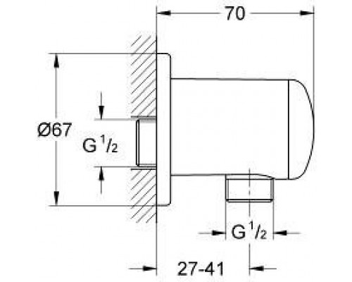 28671000 Relexa Подключение для душевого шланга, хром 28671000