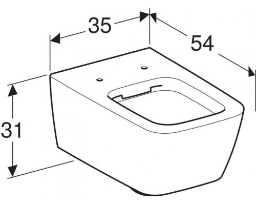 201950000 iCon Square Унитаз подвесной безободковый Rimfree®, 6л, глубина 540 мм 201950000