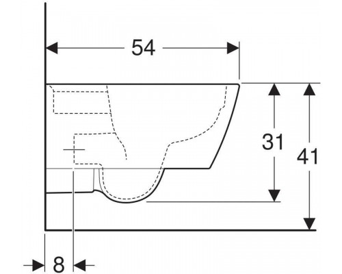 201950000 iCon Square Унитаз подвесной безободковый Rimfree®, 6л, глубина 540 мм 201950000