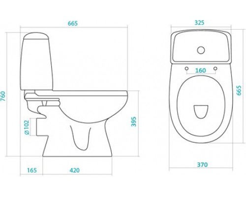 1.WH30.1.746 ЦЕЗАРЬ унитаз-компакт, гориз.выпуск, 2 режима, soft-close 1.WH30.1.746