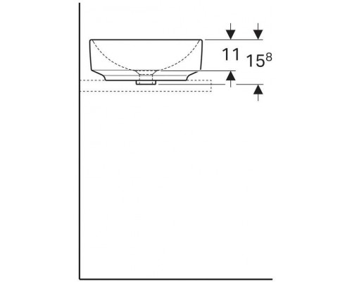 500.768.01.2 Geberit VariForm Раковина с установкой на столешницу круглой формы, D=40 см, без отв. под смеситель, без отв. перелива 500.768.01.2