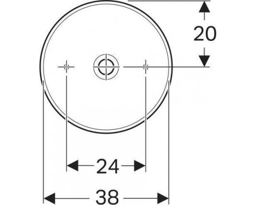 500.768.01.2 Geberit VariForm Раковина с установкой на столешницу круглой формы, D=40 см, без отв. под смеситель, без отв. перелива 500.768.01.2