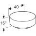 500.768.01.2 Geberit VariForm Раковина с установкой на столешницу круглой формы, D=40 см, без отв. под смеситель, без отв. перелива 500.768.01.2