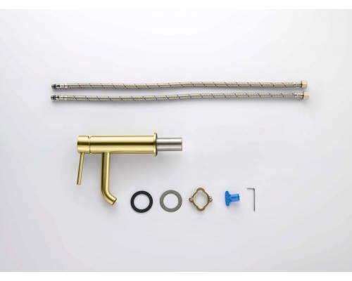 AQ1310BG ЕВРОПА смеситель для раковины 89, без донного клапана, шлиф. золото AQ1310BG