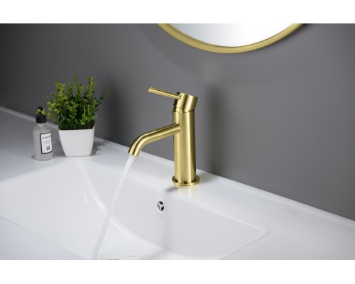 AQ1310BG ЕВРОПА смеситель для раковины 89, без донного клапана, шлиф. золото AQ1310BG