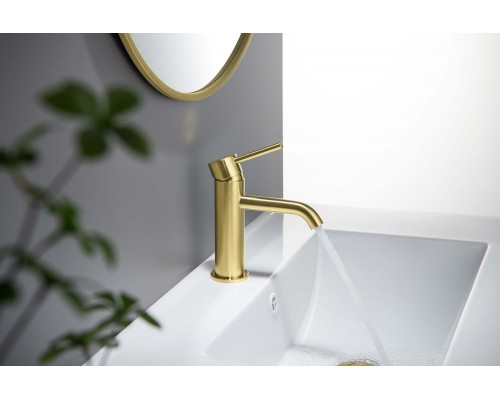 AQ1310BG ЕВРОПА смеситель для раковины 89, без донного клапана, шлиф. золото AQ1310BG