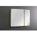 AQ7808-MC Алюминиевый зеркальный шкаф без подсветки 762660134,крепеж. Две зеркальные дверцы шириной 50,9 и 25,5 см. Две стекл.полки 6 мм AQ7808-MC