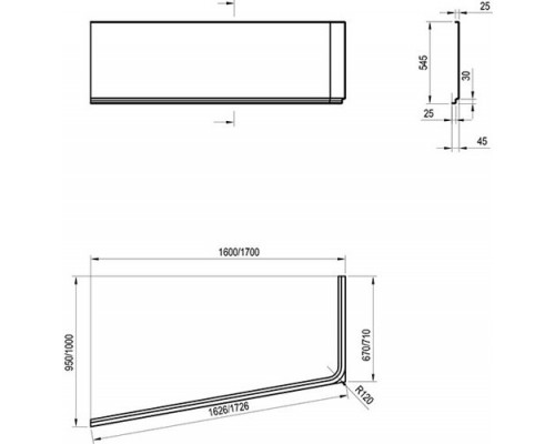 Ванна 10° 160х95 L белая C831000000