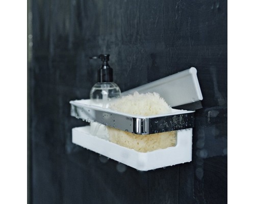 12759010000 COLLECTION MOLL Корзинка для душа, со встроенным стеклоочистителем, белая, хром 12759010000