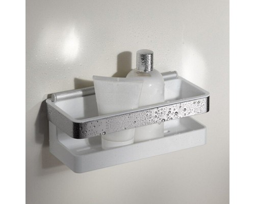 12759010000 COLLECTION MOLL Корзинка для душа, со встроенным стеклоочистителем, белая, хром 12759010000