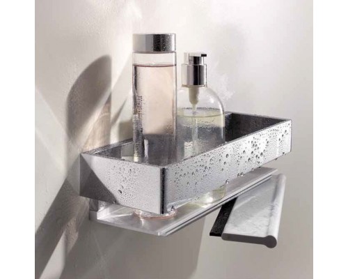 12759010000 COLLECTION MOLL Корзинка для душа, со встроенным стеклоочистителем, белая, хром 12759010000