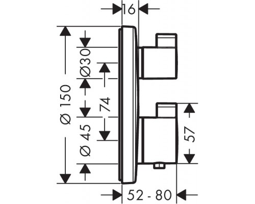 15758000S Set HG Ecostat S термостатический смеситель для душа (15758000+01800180) 15758000S