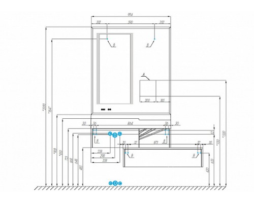 1A2349K1SKW80 Набор: 1A234901SKW80 Тумба-умывальник Сакура 100/ 1A71973KSK010 Раковина Сакура 1000 белая 1A2349K1SKW80