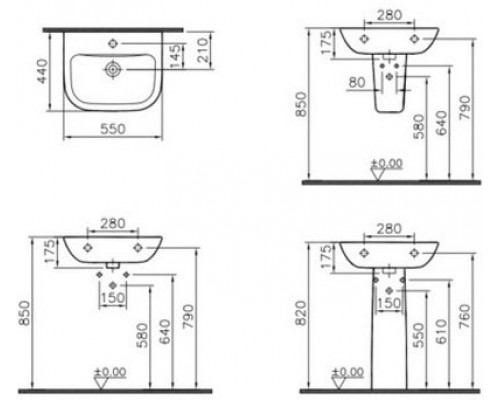 5502B003-0001 S20 Раковина 55 см, цвет белый 5502B003-0001