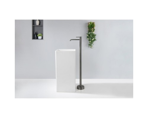 AQ1309BGM ЕВРОПА смеситель для раковины напольный, оружейная сталь (шлиф. черный хром) AQ1309BGM