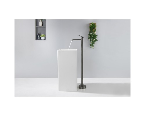 AQ1309BGM ЕВРОПА смеситель для раковины напольный, оружейная сталь (шлиф. черный хром) AQ1309BGM