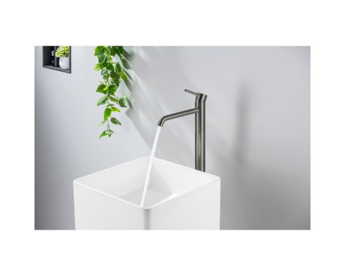 AQ1309BGM ЕВРОПА смеситель для раковины напольный, оружейная сталь (шлиф. черный хром) AQ1309BGM