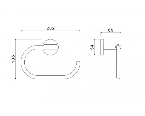 AQ4221BG ОБЕРОН полотенцедержатель овальный, шлиф. золото AQ4221BG