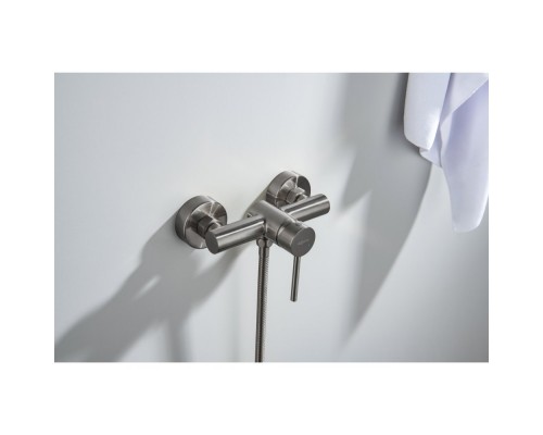 AQ1360BGM ЕВРОПА смеситель для душа, оружейная сталь (шлиф. черный хром) AQ1360BGM