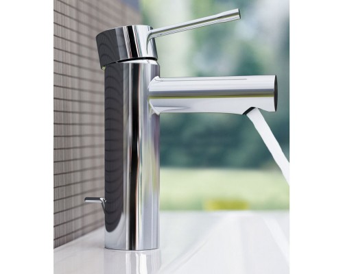 32898001 Essence+ Смеситель для раковины с донным клапаном и низким изливом, хром 32898001