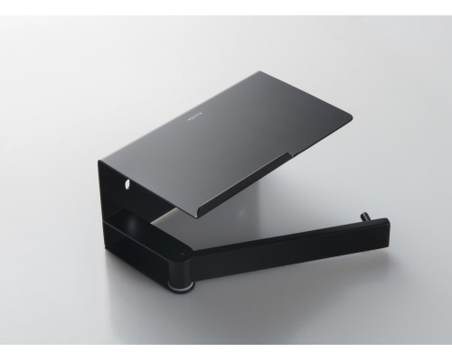 AQ4929MB ЛИБРА бумагодержатель с полкой, матовый черный AQ4929MB