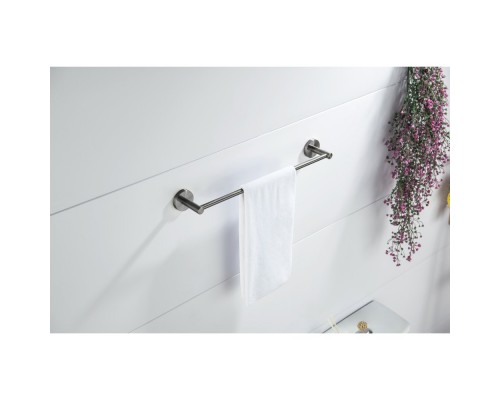 AQ4114BGM ЕВРОПА полотенцедержатель 600 мм, оружейная сталь (шлиф. черный хром) AQ4114BGM