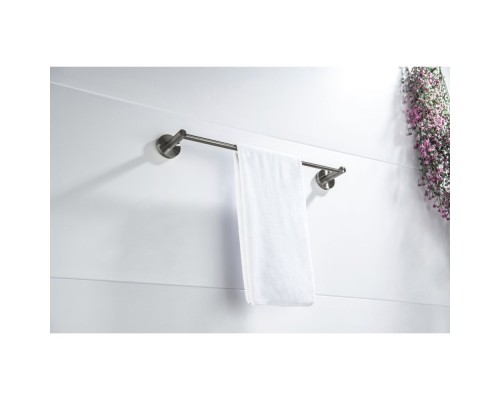 AQ4114BGM ЕВРОПА полотенцедержатель 600 мм, оружейная сталь (шлиф. черный хром) AQ4114BGM