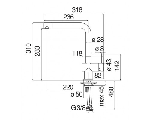 LV00113BM LIVE смеситель для кухни, матовый черный LV00113BM