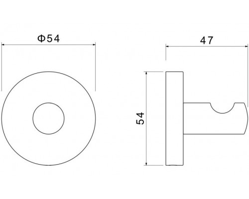 AQ4201MB ОБЕРОН крючок, матовый черный AQ4201MB