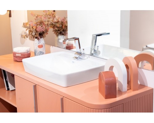 RT30TXS110H RITA прямоугольная раковина для установки в столешницу 44х59 см, с отверстием под смеситель, Serel RT30TXS110H