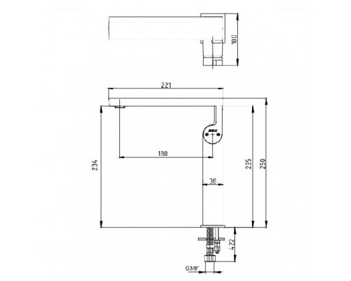 102188044HEX ICON смеситель для раковины 230 102188044HEX