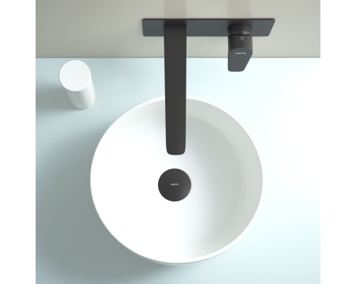 AQ1113MB БЕТТА смеситель для раковины настенный (внешняя и скрытая часть), матовый черный AQ1113MB