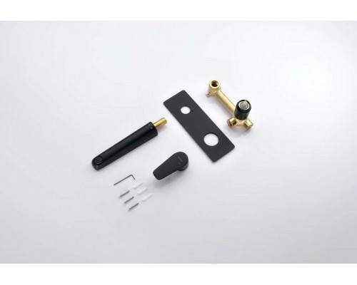 AQ1113MB БЕТТА смеситель для раковины настенный (внешняя и скрытая часть), матовый черный AQ1113MB