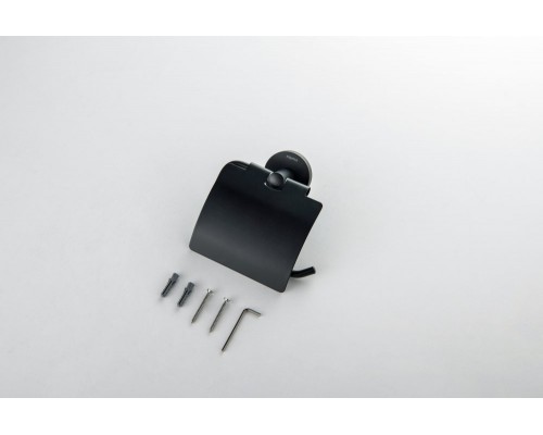 AQ4209MB ОБЕРОН бумагодержатель с крышкой, матовый черный AQ4209MB