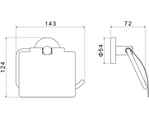 AQ4209MB ОБЕРОН бумагодержатель с крышкой, матовый черный AQ4209MB