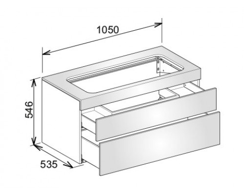 31572680100 EDITION 400 Тумба под умывальник 1050x535x546 mm орех 31572680100