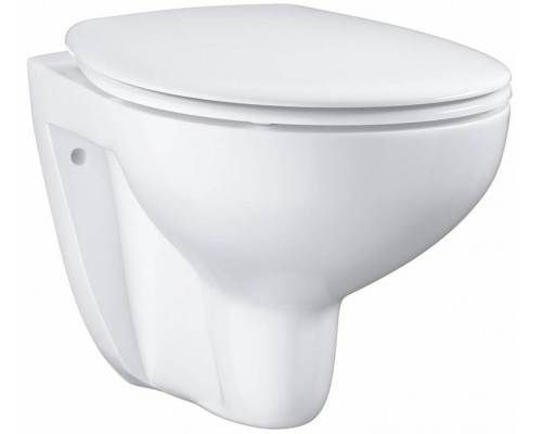 39351000 Bau Ceramic Подвесной безободковый унитаз с сиденьем (с микролифтом), альпин-белый 39351000