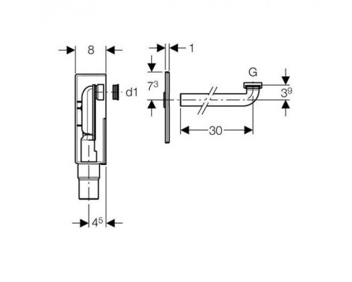 151.120.21.1 сифон внутристенный хром 151.120.21.1