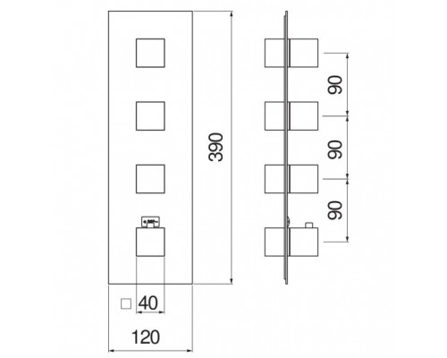 WE00104/QBM SEVEN термостатический смеситель для душа (внешняя часть), матовый черный WE00104/QBM