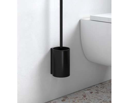 14972370200 PLAN Туалетный гарнитур в комплекте с черной пластиковой колбой, ершом с ручкой и запасной головкой ершика черный 14972370200