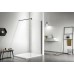 AQ WIW 10020BL Душевая перегородка Walk in с держателем 1000x2000 профиль черный, стекло прозрачное AQ WIW 10020BL