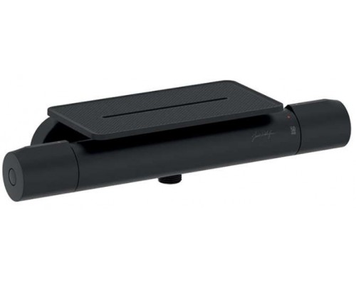 E21767-BL METRO термостатический смеситель для душа с полкой матовый черный E21767-BL