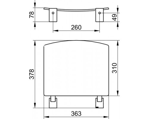 14980010037 PLAN Складное сиденье для настенного монтажа, сиденье откидывается наверх. цвет хром/темно-серый (RAL 7021) 14980010037